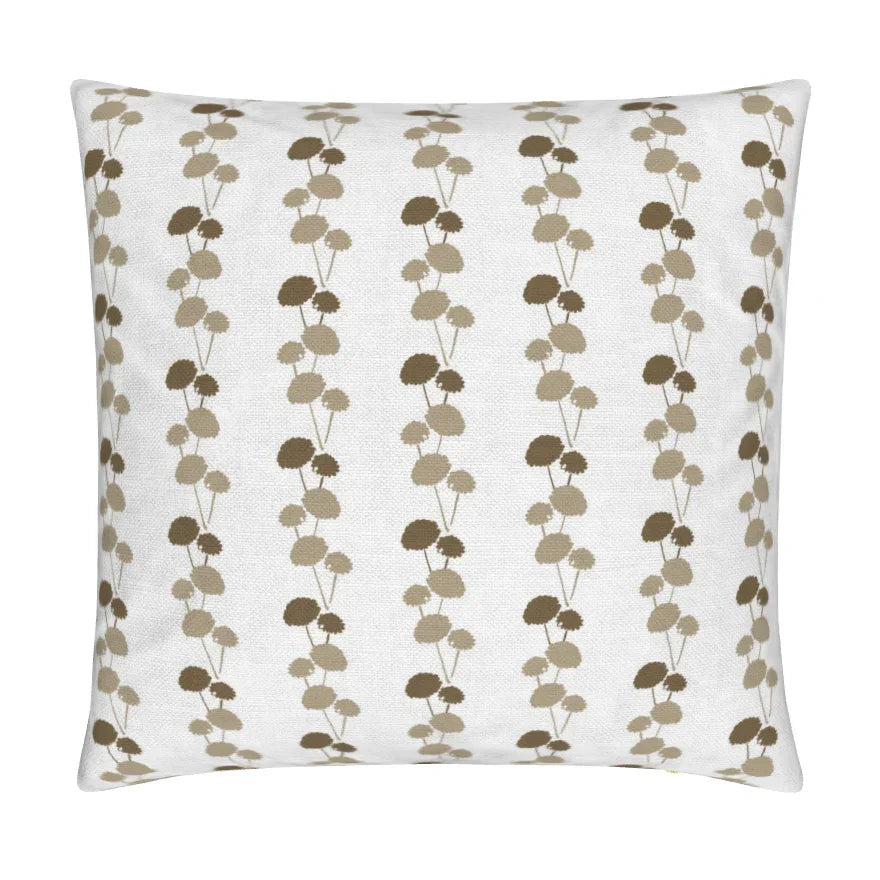 Luxury floral decorative pillow featuring the Dahlia Vine pattern, inspired by blooming dahlias and winding vines, for modern traditional and collected interiors.