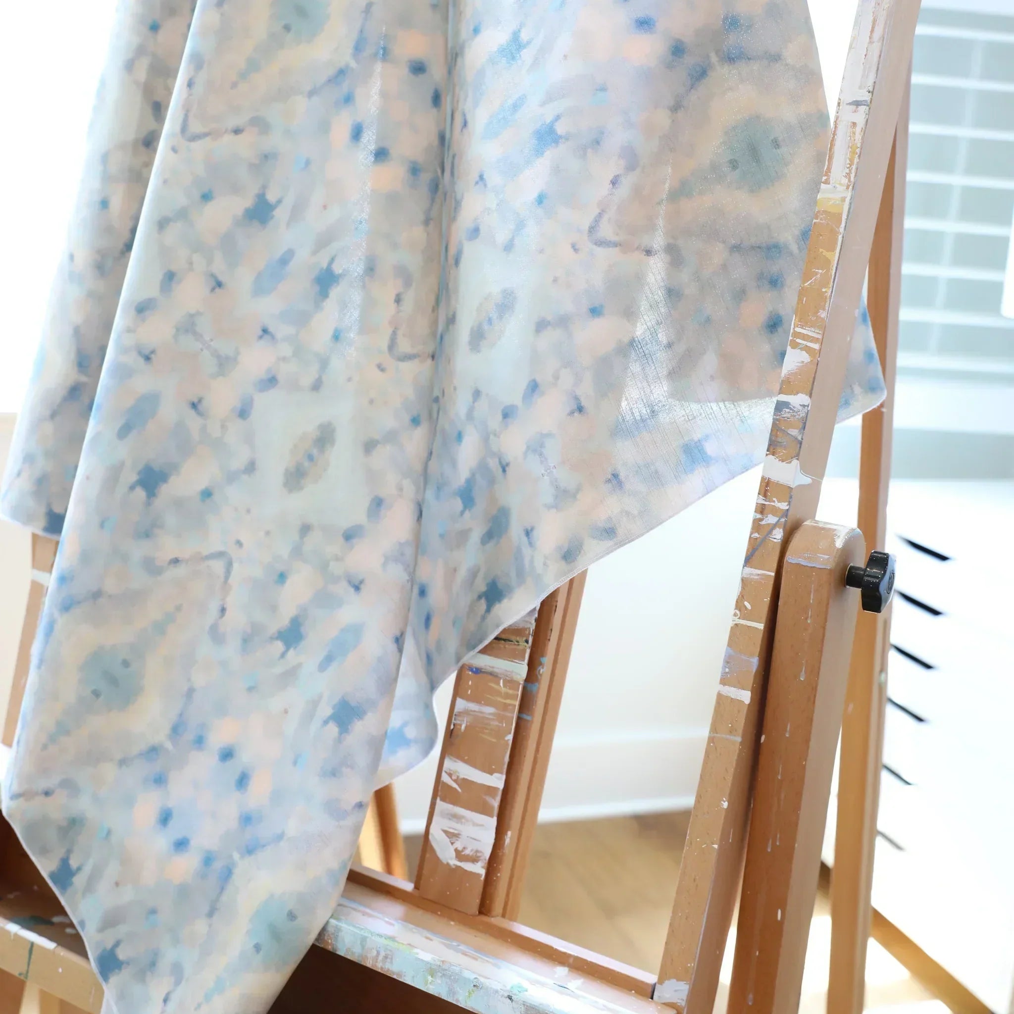 Luxury abstract fabric with layered organic movement inspired by Colorado River rock, designed for drapery, upholstery, bedding, and modern traditional interiors. Large-scale pattern with soft tonal variation and natural texture for collected luxury homes. Sustainably printed and handcrafted in England by Truett Designs.