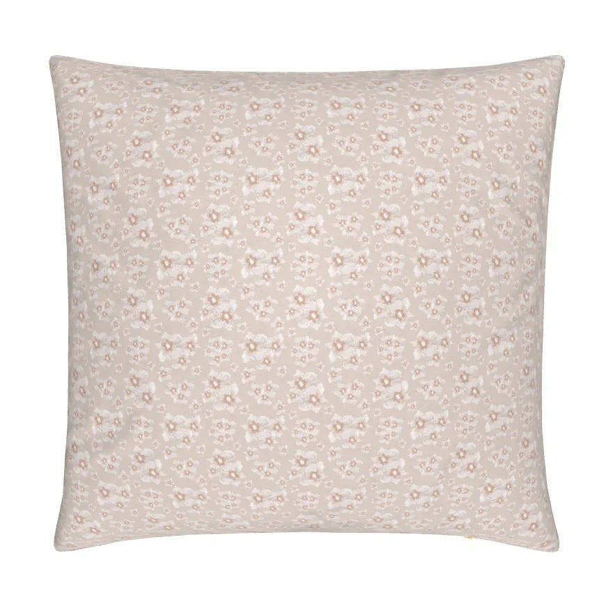 Luxury floral decorative pillow inspired by English cottage gardens with soft botanical detail and layered texture, designed for modern traditional interiors, cozy bedrooms, collected living spaces, and timeless cottage-style homes. Sustainably printed and handcrafted in England by Truett Designs.