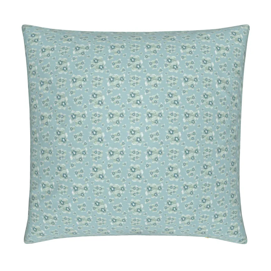 Luxury floral decorative pillow inspired by English cottage gardens with soft botanical detail and layered texture, designed for modern traditional interiors, cozy bedrooms, collected living spaces, and timeless cottage-style homes. Sustainably printed and handcrafted in England by Truett Designs.